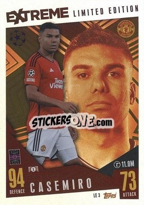Sticker Casemiro - UEFA Champions League & Europa League 2023-2024. Match Attax Extra
 n. LE3 - Topps