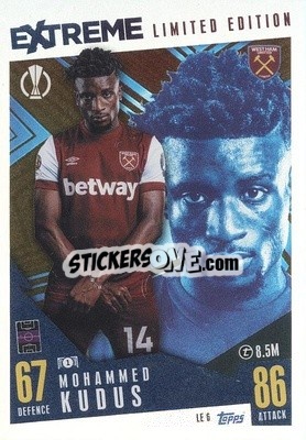 Sticker Mohammed Kudus - UEFA Champions League & Europa League 2023-2024. Match Attax Extra
 n. LE6 - Topps