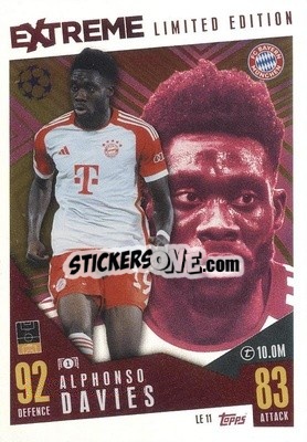 Sticker Alphonso Davies - UEFA Champions League & Europa League 2023-2024. Match Attax Extra
 n. LE11 - Topps