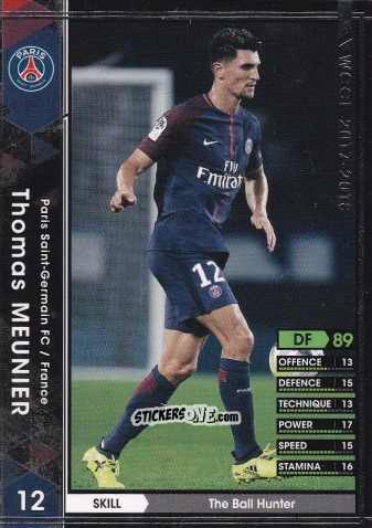 Sticker Thomas Meunier - Sega World Club Champion Football 2017-2018
 n. 54 - Panini