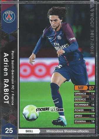 Figurina Adrien Rabiot - Sega World Club Champion Football 2017-2018
 n. 60 - Panini
