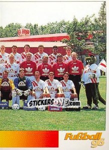Sticker Mannschaftsbild rechts - German Football Bundesliga 1995-1996 n. 300 - Panini
