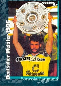 Sticker Deutscher Meister Borussia Dortmund 1996 - German Football Bundesliga 1996-1997 - Panini