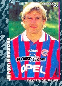 Cromo Jürgen Klinsmann - German Football Bundesliga 1996-1997 - Panini