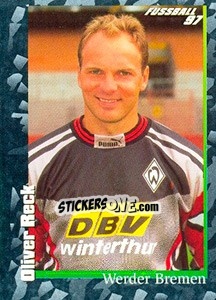 Cromo Oliver Reck - German Football Bundesliga 1996-1997 - Panini