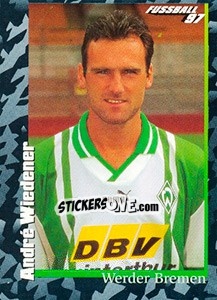 Sticker Andrée Wiedener - German Football Bundesliga 1996-1997 - Panini