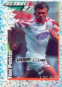 Cromo Action Bild Toni Polster - German Football Bundesliga 1996-1997 - Panini