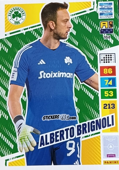 Sticker Alberto Brignoli - Super League Greece 2023-2024. Adrenalyn XL
 n. 164 - Panini