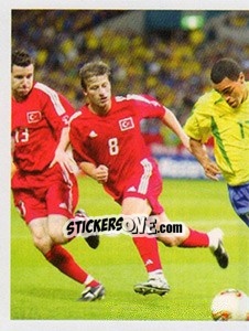 Cromo Exército turco caça Denílson - Brasil de Todas as Copas n. 154 - Panini