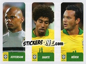 Sticker Jefferson / Dante / Réver - Brasil de Todas as Copas n. 184 - Panini