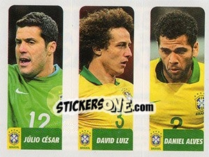 Sticker Júlio César / David Luiz / Dani Alves - Brasil de Todas as Copas - Panini