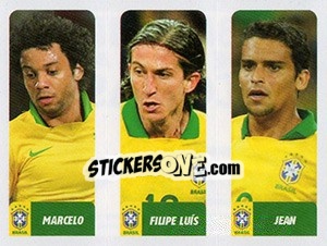 Figurina Marcelo / Filipe Luís / Jean - Brasil de Todas as Copas - Panini