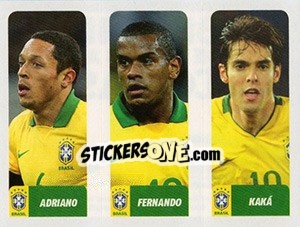 Sticker Adriano Correia / Fernando / Kaká - Brasil de Todas as Copas n. 187 - Panini