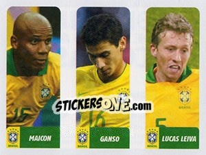 Sticker Maicon / Ganso / Lucas Leiva - Brasil de Todas as Copas n. 188 - Panini