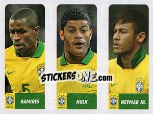 Sticker Ramires / Hulk / Neymar Jr. - Brasil de Todas as Copas n. 196 - Panini