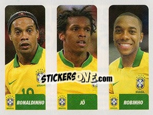 Sticker Ronaldinho / Jô / Robinho - Brasil de Todas as Copas n. 197 - Panini