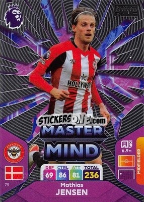 Figurina Mathias Jensen - English Premier League 2023-2024. Adrenalyn XL Plus
 n. 75 - Topps