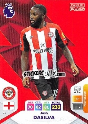 Sticker Josh Dasilva - English Premier League 2023-2024. Adrenalyn XL Plus
 n. 76 - Topps