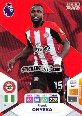 Sticker Frank Onyeka - English Premier League 2023-2024. Adrenalyn XL Plus
 n. 78 - Topps