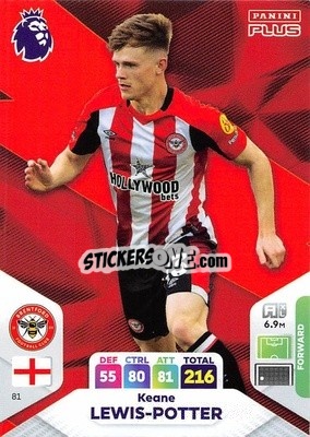 Sticker Keane Lewis-Potter - English Premier League 2023-2024. Adrenalyn XL Plus
 n. 81 - Topps