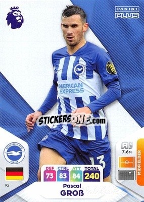 Sticker Pascal Groß - English Premier League 2023-2024. Adrenalyn XL Plus
 n. 92 - Topps