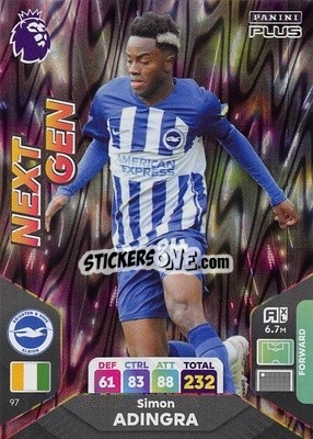 Sticker Simon Adingra - English Premier League 2023-2024. Adrenalyn XL Plus
 n. 97 - Topps
