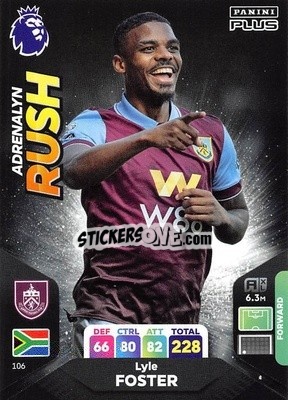 Figurina Lyle Foster - English Premier League 2023-2024. Adrenalyn XL Plus
 n. 106 - Topps
