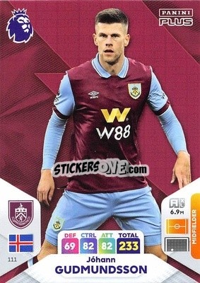 Sticker Johann Gudmundsson - English Premier League 2023-2024. Adrenalyn XL Plus
 n. 111 - Topps