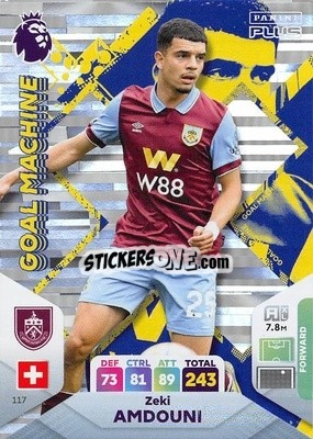 Sticker Zeki Amdouni - English Premier League 2023-2024. Adrenalyn XL Plus
 n. 117 - Topps