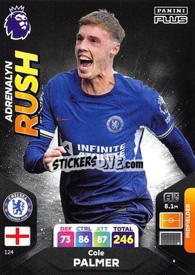 Sticker Cole Palmer - English Premier League 2023-2024. Adrenalyn XL Plus
 n. 124 - Topps