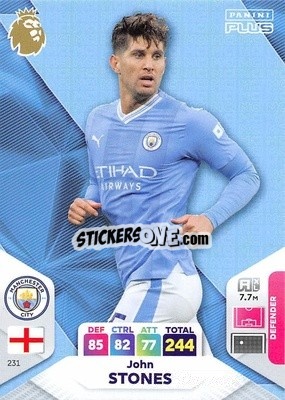 Sticker John Stones - English Premier League 2023-2024. Adrenalyn XL Plus
 n. 231 - Topps