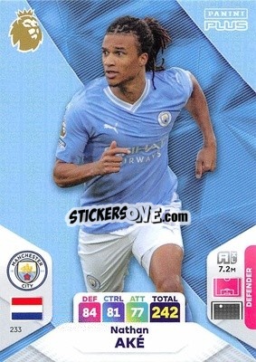 Sticker Nathan Aké - English Premier League 2023-2024. Adrenalyn XL Plus
 n. 233 - Topps