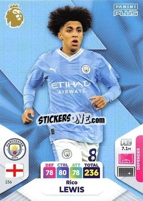 Sticker Rico Lewis - English Premier League 2023-2024. Adrenalyn XL Plus
 n. 236 - Topps