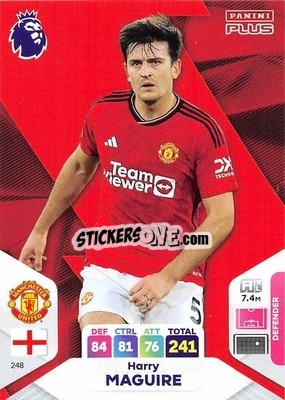 Sticker Harry Maguire - English Premier League 2023-2024. Adrenalyn XL Plus
 n. 248 - Topps