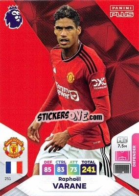 Sticker Raphaël Varane - English Premier League 2023-2024. Adrenalyn XL Plus
 n. 251 - Topps