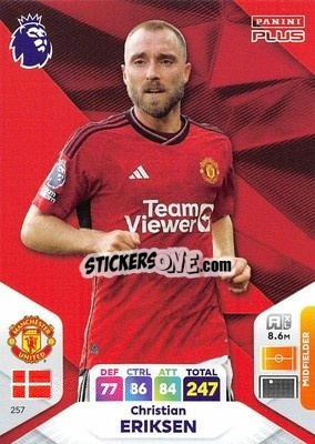 Sticker Christian Eriksen - English Premier League 2023-2024. Adrenalyn XL Plus
 n. 257 - Topps