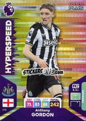 Sticker Anthony Gordon - English Premier League 2023-2024. Adrenalyn XL Plus
 n. 278 - Topps
