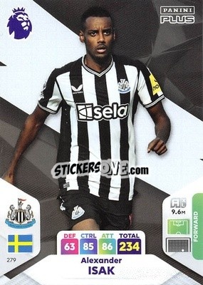 Sticker Alexander Isak - English Premier League 2023-2024. Adrenalyn XL Plus
 n. 279 - Topps