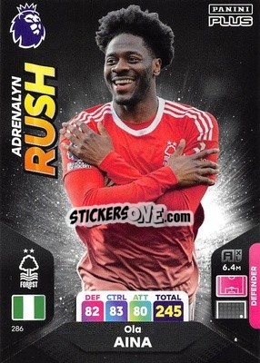 Sticker Ola Aina - English Premier League 2023-2024. Adrenalyn XL Plus
 n. 286 - Topps