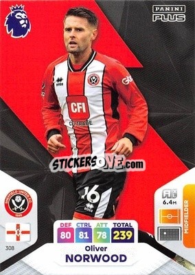 Sticker Oliver Norwood - English Premier League 2023-2024. Adrenalyn XL Plus
 n. 308 - Topps