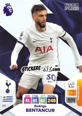 Sticker Rodrigo Bentancur - English Premier League 2023-2024. Adrenalyn XL Plus
 n. 330 - Topps
