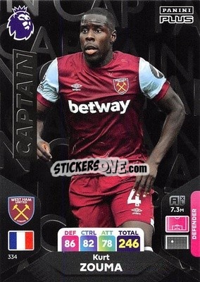 Sticker Kurt Zouma - English Premier League 2023-2024. Adrenalyn XL Plus
 n. 334 - Topps