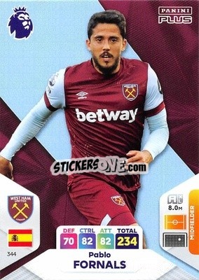 Sticker Pablo Fornals - English Premier League 2023-2024. Adrenalyn XL Plus
 n. 344 - Topps