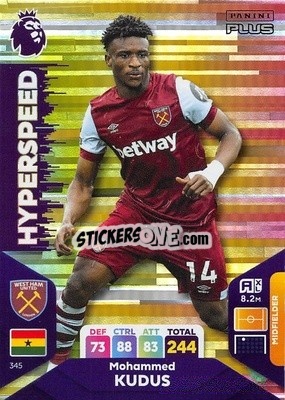 Sticker Mohammed Kudus - English Premier League 2023-2024. Adrenalyn XL Plus
 n. 345 - Topps
