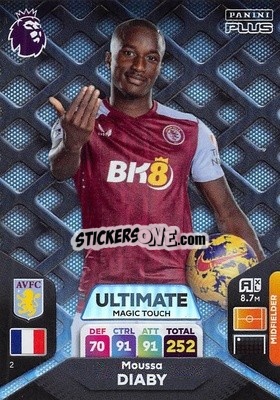 Sticker Moussa Diaby - English Premier League 2023-2024. Adrenalyn XL Plus
 n. 2 - Topps