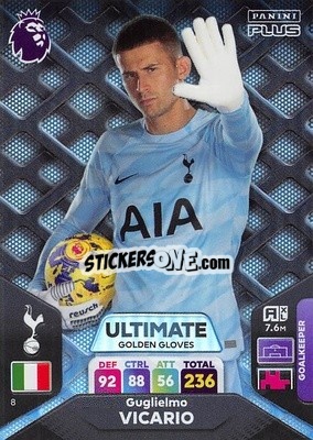 Sticker Guglielmo Vicario - English Premier League 2023-2024. Adrenalyn XL Plus
 n. 8 - Topps