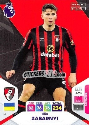 Sticker Illia Zabarnyi - English Premier League 2023-2024. Adrenalyn XL Plus
 n. 15 - Topps
