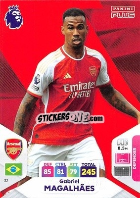 Sticker Gabriel Magalhães - English Premier League 2023-2024. Adrenalyn XL Plus
 n. 32 - Topps