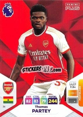 Sticker Thomas Partey - English Premier League 2023-2024. Adrenalyn XL Plus
 n. 36 - Topps