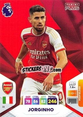 Sticker Jorginho - English Premier League 2023-2024. Adrenalyn XL Plus
 n. 38 - Topps